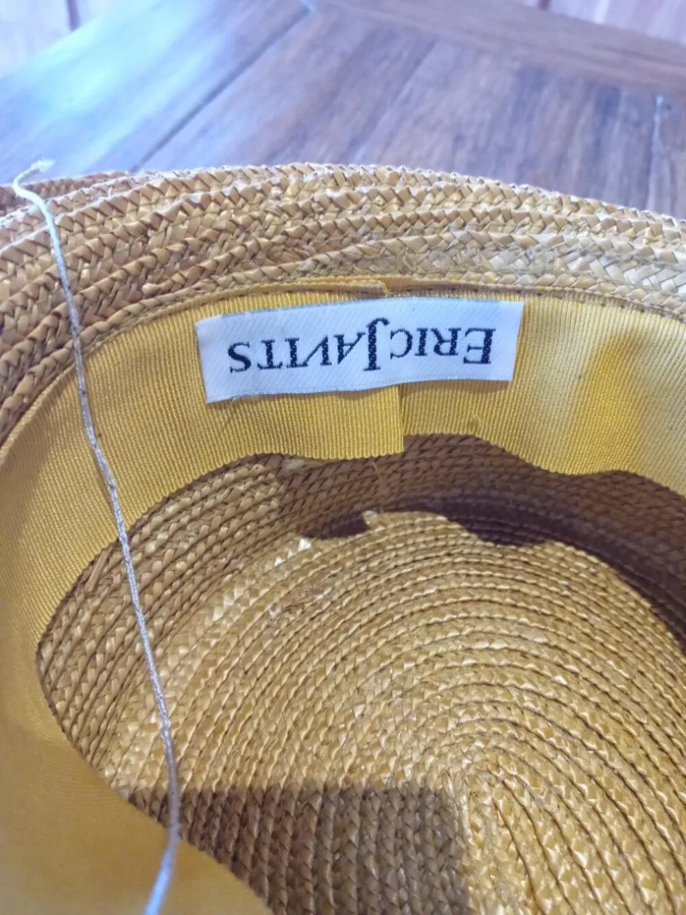 (flawed) ERIC JAVITS raffia sun hat vintage (OS) - Picture 7 of 13